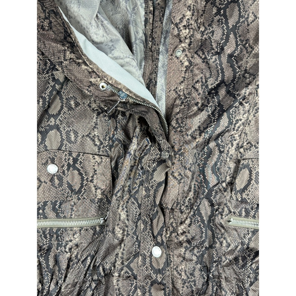 Michael Kors Snakeskin Print Trench Coat Jacket Brown Belted Womens S NWT - Picture 6 of 10